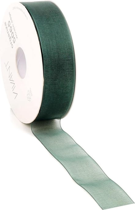 Organza lint Donkergroen 25mm x 50m