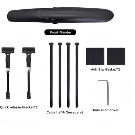Garde-boue de VTT Haute Résistance Réglable 26-29 Pouces Résistant à l'Usure Incassable Accessoires de Cyclisme black