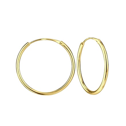 WeLoveSilver - oorringen - sterling zilver - gold plated - 20 mm