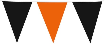 Vlaggenlijn oranje/zwart - Halloween - 10 meter
