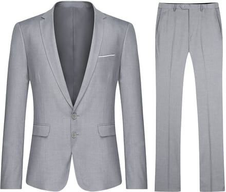ALLTHEMEN Heren 2-Piece Slim Fit Pak - Tweeknoops zakelijk Pak - L