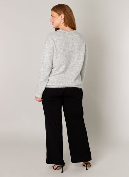 BASE LEVEL CURVY Yanara Tops - Grey Melange - maat 3(52)