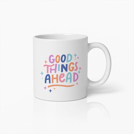 Inspirerende Mok 330ml – Good Things Ahead Koffiebeker – Positief Motivationeel Cadeau
