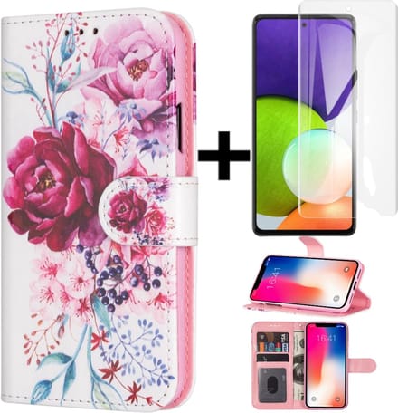Rico Vitello print wallet Case Geschikt voor Samsung Galaxy A11 + gratis screen protector (2)