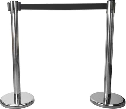 Seco afzetpaal - chrome - met koord - set van 2