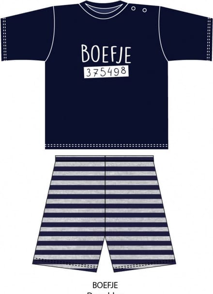 Fun2Wear - Shortama Boefje - Navy Blauw - Maat 116 -