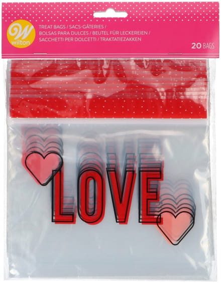 Wilton Traktatie Zakjes - Hersluitbaar - Liefde - 20 Stuks - Snoepzakjes