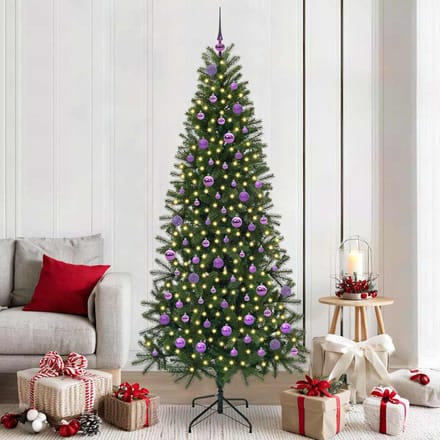 vidaXL - Kunstkerstboom - Groen - 210 - cm - PE - en - PVC