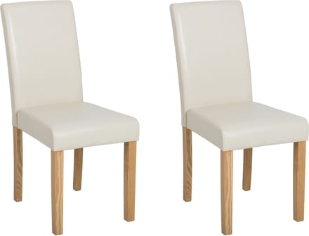 BROADWAY - Eetkamerstoel set van 2 - Beige - Kunstleer