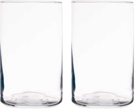 Giftdecor Bloemenvaas - 2x stuks - cilinder vorm - transparant glas - 12 x 20 cm - vaas