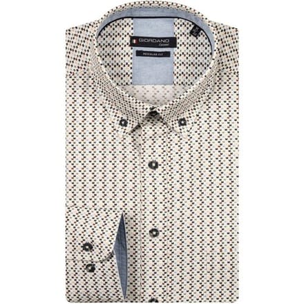 Giordano Overhemd Ivy Soft Oxford Mini Graphic Pattern Groen-Multi / male