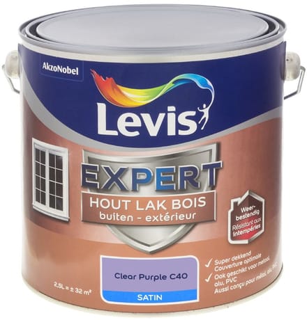 Levis - Expert Hout Lak Buiten Satin Mix - Clear Purple C40 - Mengverf - 2,5 L