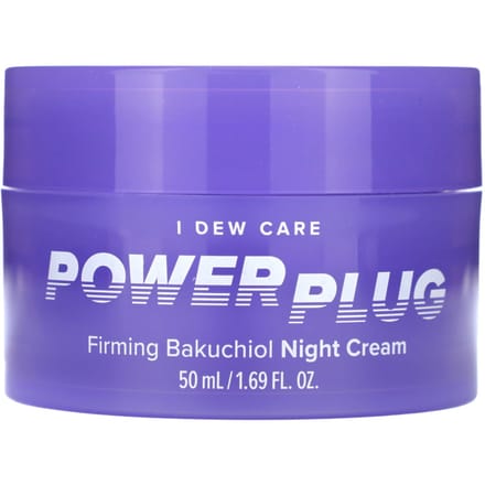I Dew Care, Power Plug, Firming Bakuchiol Night Cream, 1.69 fl oz (50 ml) blue