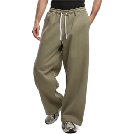 Urban Classics - Fluffy Wide Leg Heren joggingbroek - M - Olijfgroen