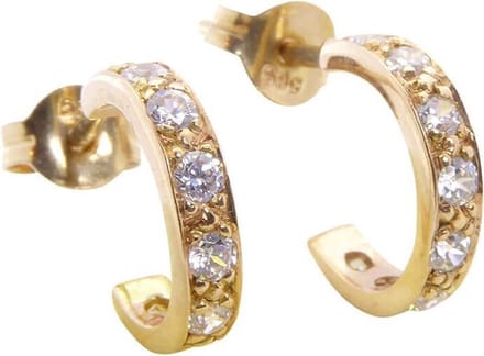 Rose gouden oorstekers met zirkonia