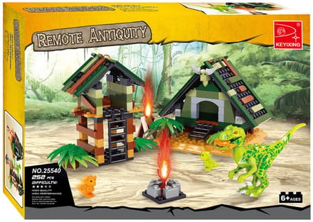 Lobbes bouwset dino verblijf - 252-delig dinosaurus speelgoed.