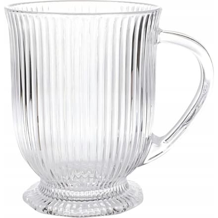 Altom Selena Serie - Glazen Latte Mok - 500ml - Geribbeld - Met Voet