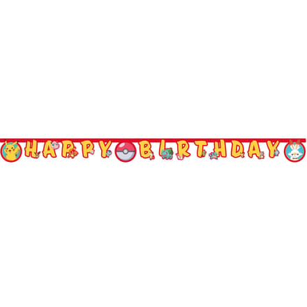 Pokémon letterslinger FSC Happy Birthday, lengte 2 meter