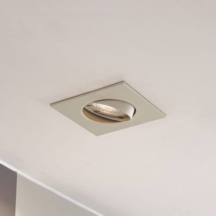 PRIOS inbouwlamp Fibur, beige, 9 cm, GU10