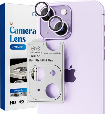 Camera Lens Screen Protector - Geschikt voor iPhone 14/14 Plus - 9H Bescherming - Paars