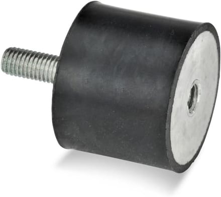 Rubberen buffers - Trillingsdempers - Elastische opslag - Metrisch binnendraad - 75 mm diameter - Zwart