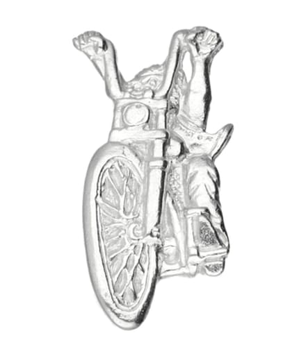 Zilveren Amerikaanse Chopper met rijder motor kettinghanger