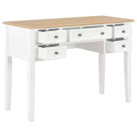 vidaXL - Schrijftafel - 109,5x45x77,5 - cm - hout - wit
