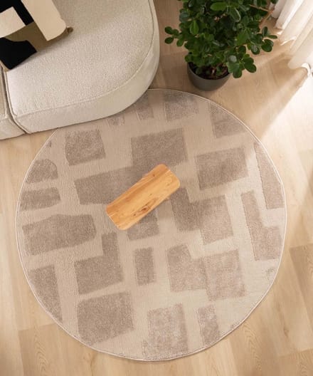 Rond vloerkleed Scandinavisch - Contour Stone beige 100