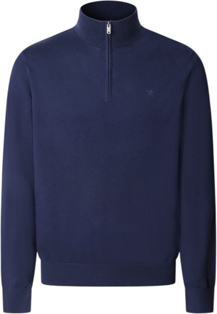 Hackett London Essential Zip marine trui