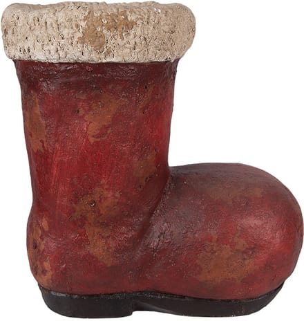 Clayre & Eef Kerstdecoratie Beeld Laars 28x18x30 cm Rood Keramiek