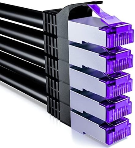 5x 2m CAT7 Netwerkkabel - 10 Gigabit - RJ45 Patchkabel Ethernetkabel (Koper, SFTP PiMF Afscherming) - LAN DSL Switch Modem Router Patchpaneel CAT7 CAT6 CAT5 - Zwart