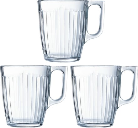 Luminarc Theeglazen Leeds - 18x - transparant bewerkt glas - 8 x 11 cm - 320 ml