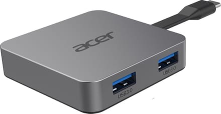 Acer 4-in-1 Type-C Dongle Bedraad USB 3.2 Gen 1 (3.1 Gen 1) Type-C Zilver
