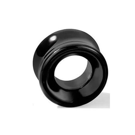 10 mm Double-flared tunnel zwart agate - LMPiercings