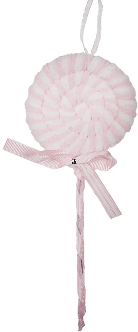 Clayre & Eef Kersthanger Lolly 25 cm Roze Kunststof