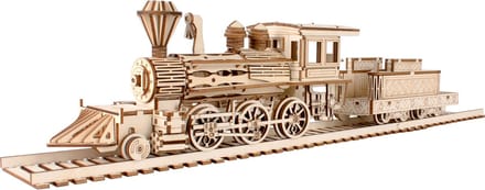De Bouwplaats DIY Houten Trein Bouwpakket - 247 onderdelen - Gemiddeld