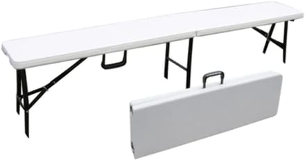 Klapbank Kunststof - Opklapbare bank - Extra zitplaatsen - Stevig ijzeren frame - 180 cm - Wit