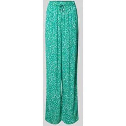 Flared stoffen broek met all-over motief