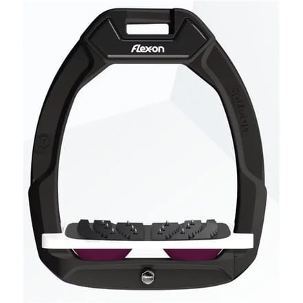 Veiligheid stirrups voor paardrijden Ingeschakeld Ultra Grip Zwart/Wit/Paars Flex-On Safe-On