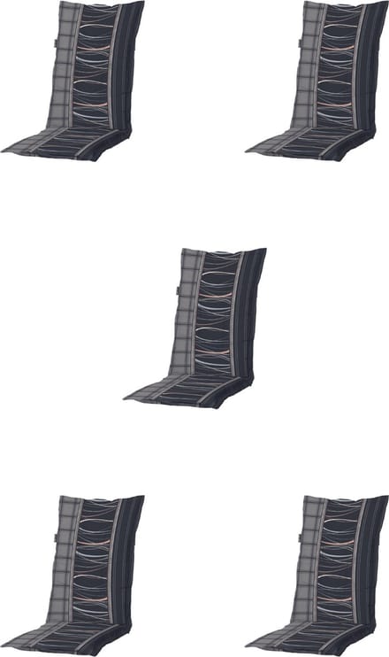 Madison - Tuinkussens - Lage Rug - 5st - Lines Grey - 105x50cm - Grijs