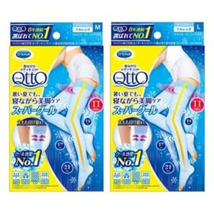Dr.Scholl Japan - Medi Qtto Super Cool Full Legs Compression Socks 1 pair - Ice Blue - L