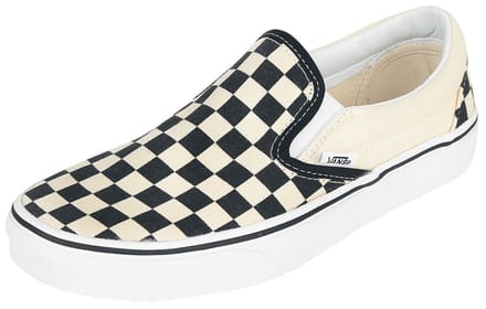 Vans Classic Slip-On Unisex Zwart Wit Checkboard Canvas Skate Trainers