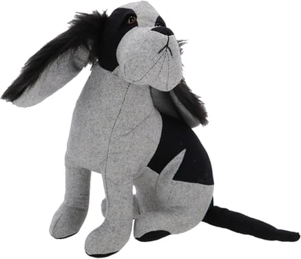 Best for Boots Deurstopper - dieren thema - Hond - 1,5 kilo - grijs/zwart - polyester - 18 x 32 cm