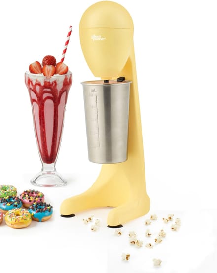 Giles & Posner Funfair Milkshake Maker - 2 Snelheden, 500ml, Mat Geel