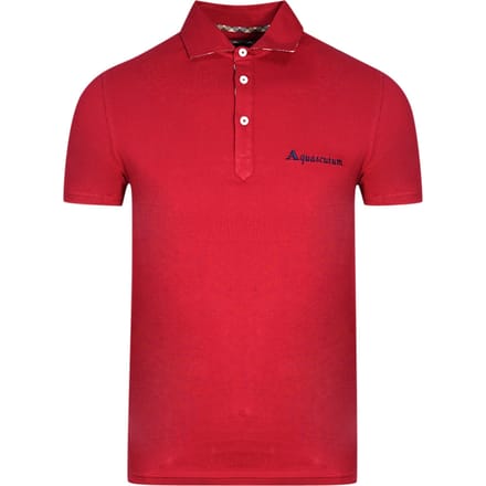 Rood poloshirt met Aquascutum-handtekeninglogo