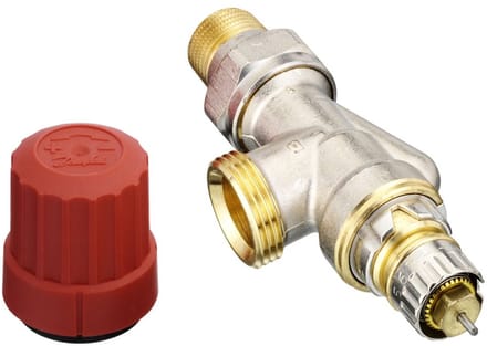 Danfoss Ventielhuis RA-N 15 G 3/4 AG, UK (Axiaal), Mat vernikkeld, 013G4203