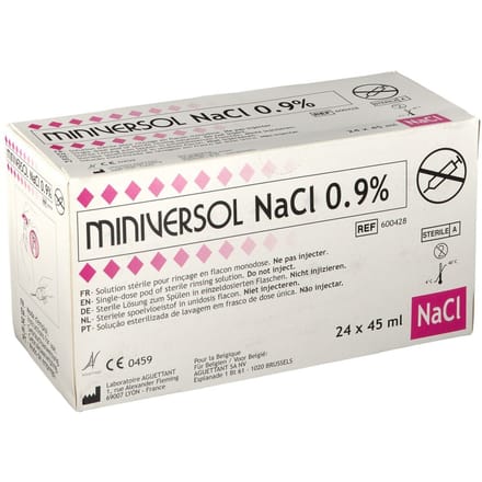 Nacl 0,9% 45ml Miniversol Ud Spoelen Aguettant 24