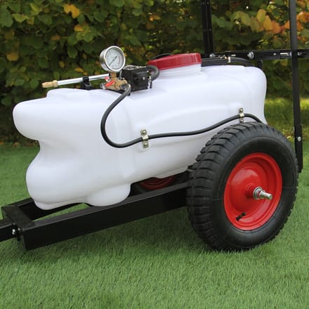 Getrokken sproeiwagen - groen - 60 l - met 6 sproeikoppen
