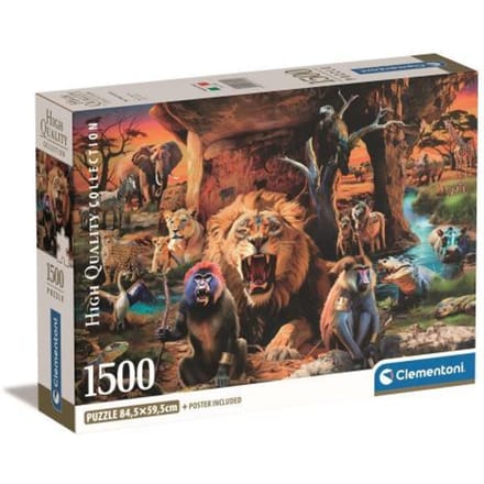 Clementoni - Puzzel - 1500 Stukjes - Dieren Compact Box 2024 - Puzzel Voor Volwassenen