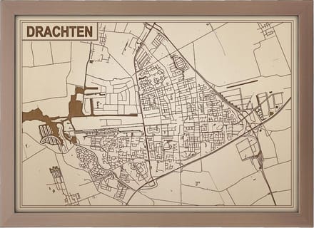 Decoratief Beeld - Houten Van Drachten - Hout - Bekroned - Bruin - 21 X 30 Cm